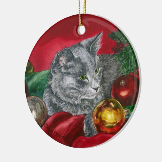 Kätzchen, Katzen-Verzierung - "Zuhause für die Keramik Ornament (Links)