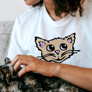 Kätzchen / Katzengesicht niedlicher glücklicher gr T-Shirt