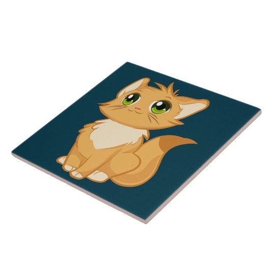 Kätzchen-Keramik Fliese (Seite)