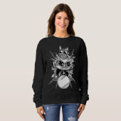 Kätzchen Kitty Katze Drummer mit Sonnenbrille spie Sweatshirt (Vorne ganz)