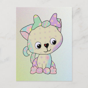 Kätzchen Kunterbunt Postkarte
