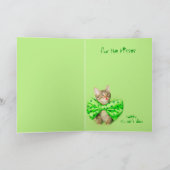Kätzchen-Küsse St. Patricks Tages Karte (Innenseite)