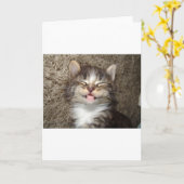 Kätzchen-Lächeln Karte (Gelbe Blume)