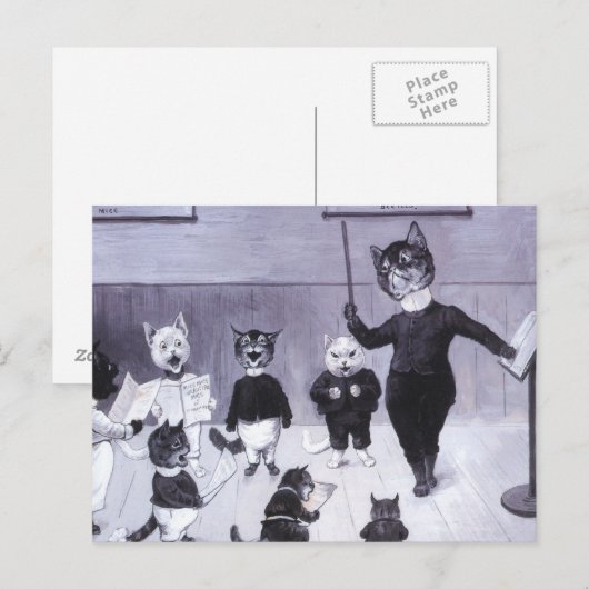 Kätzchen lernen zu singen postkarte (Vorne/Hinten)