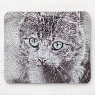 Kätzchen Liebe Niedliche Katzenkatze mit leuchtend Mousepad