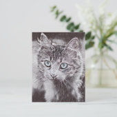 Kätzchen Liebe Niedliche Katzenkatze mit leuchtend Postkarte (Stehend Vorderseite)