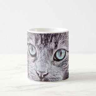 Kätzchen Liebe Süße Katze Mit Leuchtend Blauen Aug Kaffeetasse