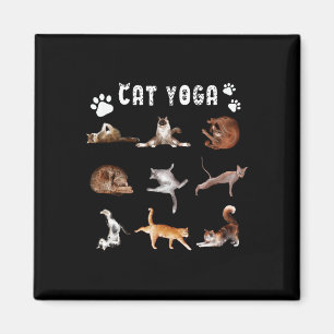 Kätzchen Lustige Katzenliebhaber Yoga-Übungen Männ Magnet