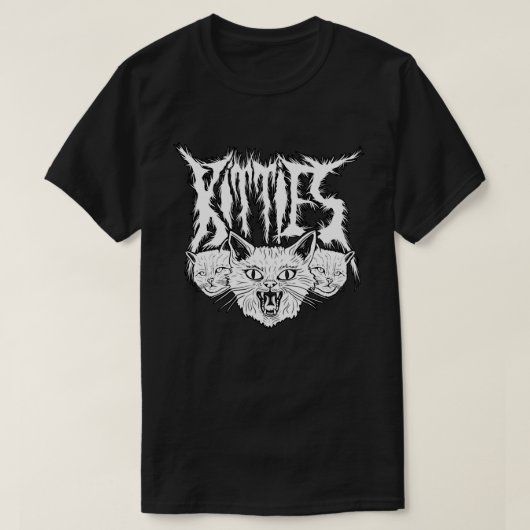Kätzchen - Metal Style T-Shirt (Design vorne)