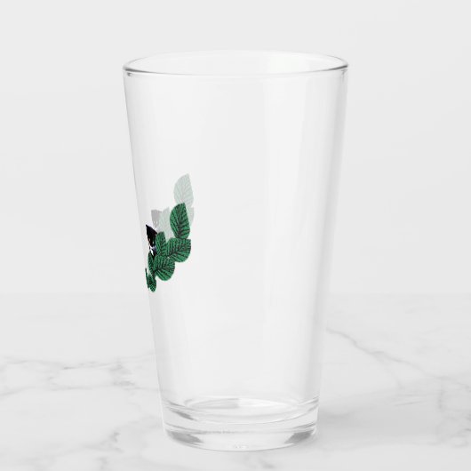 Kätzchen mit Blätter Glas (Links)