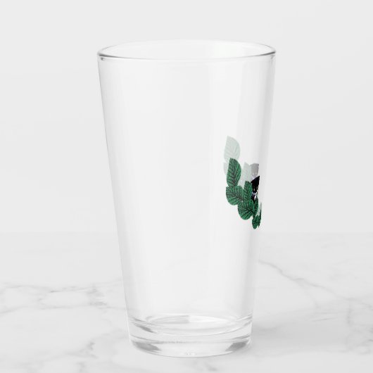 Kätzchen mit Blätter Glas (Rechts)