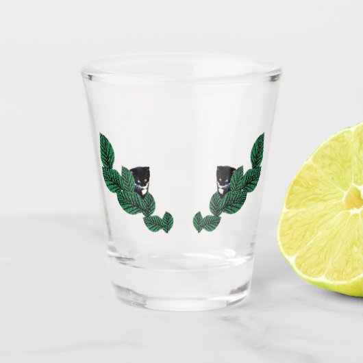 Kätzchen mit Blätter Schnapsglas (Vorderseite)