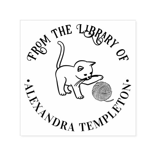 Kätzchen mit dem Namen des Ball-Bücherbuches aus G Permastempel (Design)