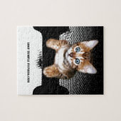 Kätzchen mit Dumbell, schwarz Puzzle (Horizontal)