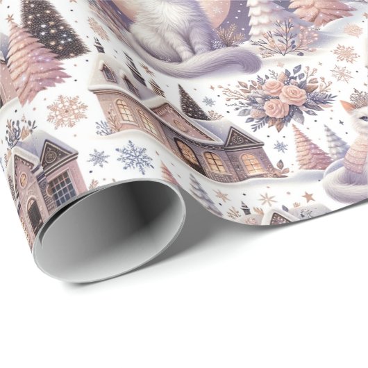 Kätzchen mit glattem Tiaras Wrapping Paper Geschenkpapier (Rolleneckpunkt)