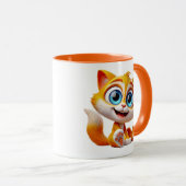 Kätzchen mit großen blauen Augen. Tasse (VorderseiteRechts)