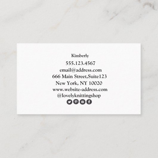 Kätzchen mit Herz-Crochet-Visitenkarte Visitenkarte (Rückseite)