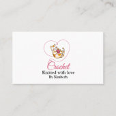 Kätzchen mit Herz-Crochet-Visitenkarte Visitenkarte (Vorderseite)