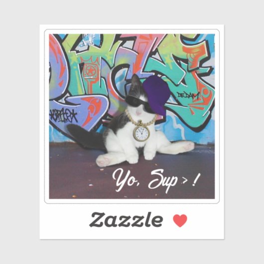 Kätzchen mit Katzenhöhe Aufkleber (Blatt)