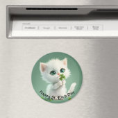 Kätzchen mit Kleeblatt Magnet (In Situ (Geschirrspüler))