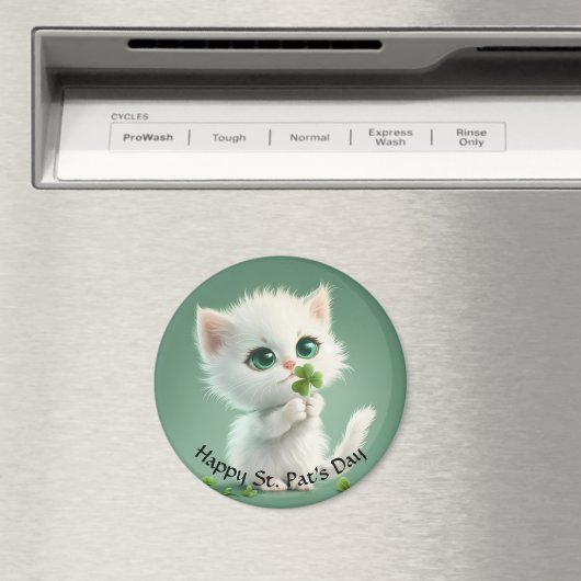 Kätzchen mit Kleeblatt Magnet (In Situ (Geschirrspüler))