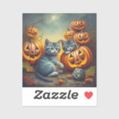 Kätzchen mit Pumpkins Aufkleber (Blatt)