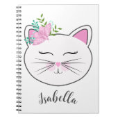 Kätzchen mit rosa Schmetterling Personalisiert Notizblock (Vorderseite)