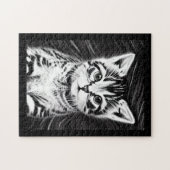 Kätzchen mit schwarz-weißen Streifen Puzzle (Horizontal)