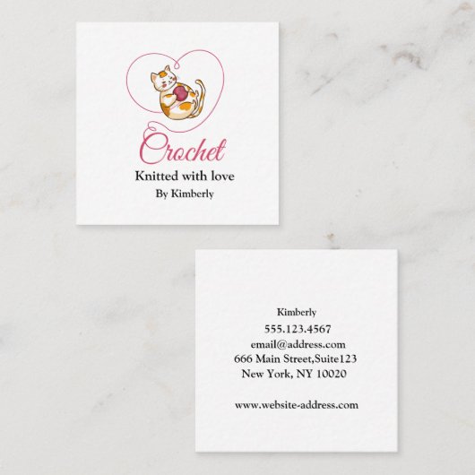 Kätzchen mit Visitenkarte (Vorne/Hinten)