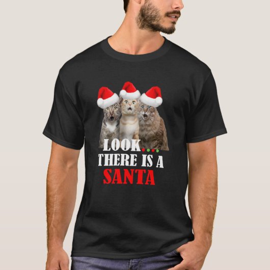Kätzchen mit Weihnachtsmannmützen T-Shirt Funny Ch (Vorderseite)