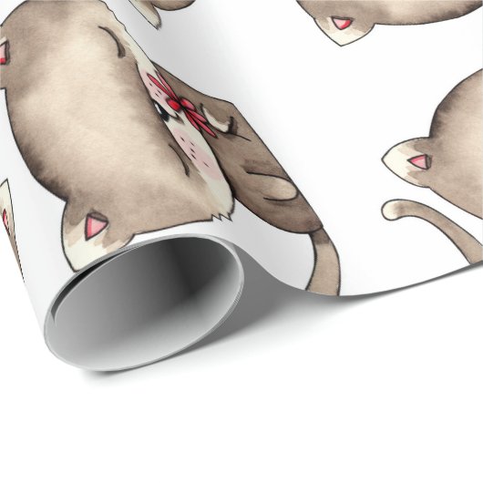 Kätzchen Muster Geschenkpapier (Rolleneckpunkt)