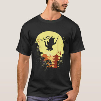 Kätzchen-Ninja-Krieger-Katzenschwertkämpfer-Samura T-Shirt