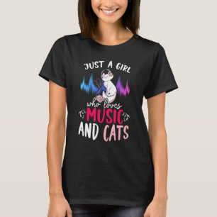 Kätzchen Notenschlüssel Musiker Katze T-Shirt