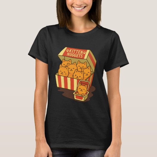 Kätzchen-Nuggets Lustiges Katzenfutter T-Shirt (Vorderseite)