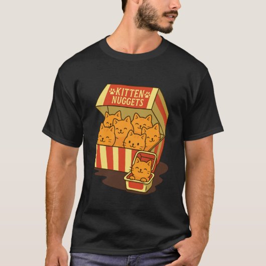 Kätzchen-Nuggets Lustiges Katzenfutter T-Shirt (Vorderseite)