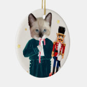 Kätzchen-Nussknacker-Verzierung Keramik Ornament (Rechts)