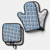 Kätzchen Ofenhandschuh & Topflappen-Set (Vorderseite/Rückseite)