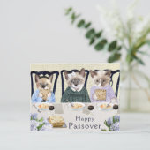 Kätzchen Pessach Postkarte (Stehend Vorderseite)