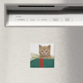 Kätzchen pinkelt aus der Geschenkboxen Magnet (In Situ (Geschirrspüler))