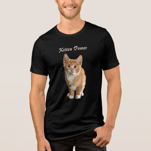 Kätzchen-Power-T-Shirt Tri-Blend Shirt (Vorderseite)