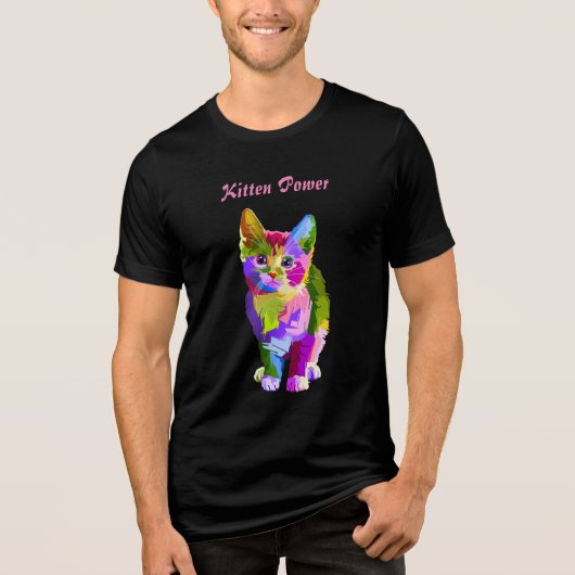 Kätzchen-Power-T-Shirt Tri-Blend Shirt (Vorderseite)