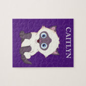 Kätzchen Puzzle mit dem personalisierten Kindernam (Horizontal)