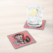 Kätzchen Rechteckiger Pappuntersetzer (Vor Ort)