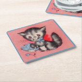 Kätzchen Rechteckiger Pappuntersetzer (angewinkelt)