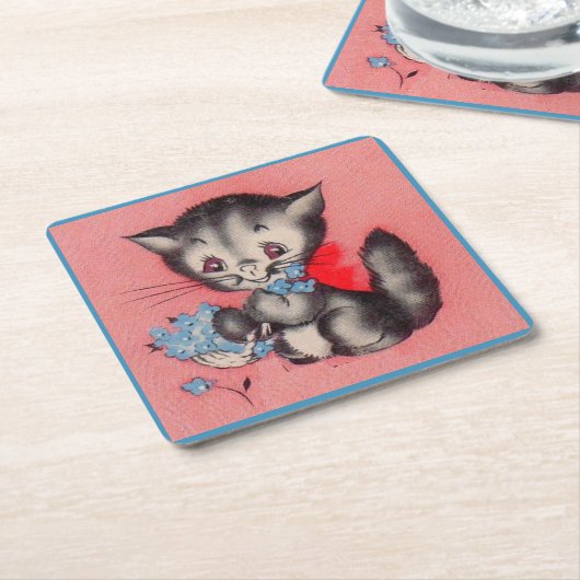 Kätzchen Rechteckiger Pappuntersetzer (angewinkelt)