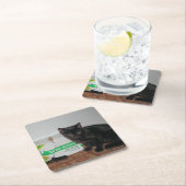 Kätzchen Rechteckiger Pappuntersetzer (Vor Ort)