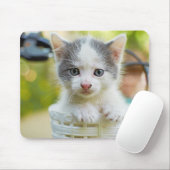Kätzchen reitet ein Fahrrad Mousepad (Mit Mouse)