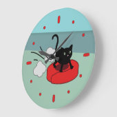 Kätzchen-Reitroboter-Vakuum Große Wanduhr (Winkel)