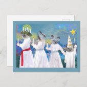 Kätzchen Santa Lucia Verarbeitung Postkarte (Vorne/Hinten)