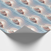 Kätzchen schlafen auf einem Crescent Mond Geschenkpapier (Ecke)